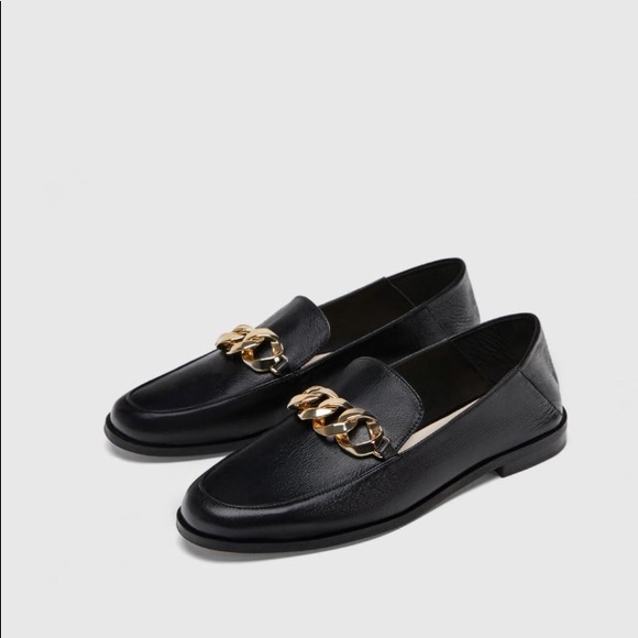loafers with gold chain